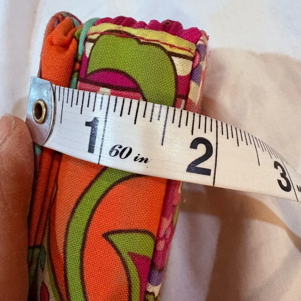 Vera Bradley Quilted Cotton Zip Around Wallet Pink Orange Floral‎ Paisley